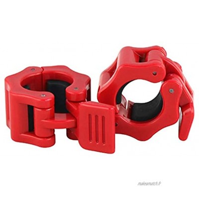 SUSHUN Paire d'haltères portables avec collier de serrage pour haltère Rouge