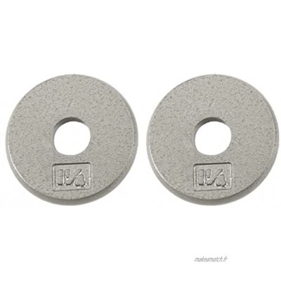 Ader Paire de disques de poids en fonte avec trou de 2,5 cm 0,6 kg Gris