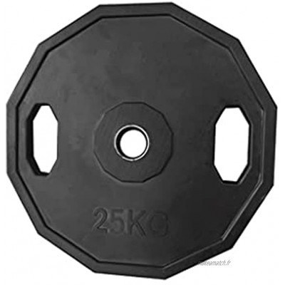YKHB Plaques de Poids en Caoutchouc plaques de barreau de 2 Pouces plaques de Tampon durables for la Musculation Levage de Poids Bodybuilding Taille : 25kg 55lbs*2