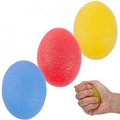 Conruich Lot de 3 balles anti-stress en forme d'œuf Pour exercer les doigts et la main Pour rééducation Pour améliorer la prise des doigts et soulager les douleurs arthrites