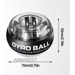 SXDY Balle gyroscopique de Puissance de Poignet avec des lumières de LED renforçateur et exerciseur d'avant-Bras pour Un Muscle d'os de Doigts de Bras Plus Fort Noir