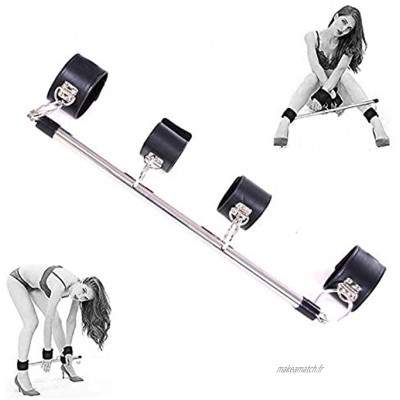 Kit de Bandes Flexibles Yoga Fitness avec Barre d'écartement tourbillonnante en métal Noir