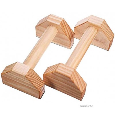 Growment Wooden Parallettes Barres d'appui tendu parallèle Push-Ups Double Rod | Gymnastique Calisthenics Handstand Low Push Up Bars Not Slip Or Wobble