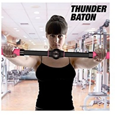 Apolyne Thunder Baton Barre d'exercices Rehausseurs Adulte Noir Gym à la Maison