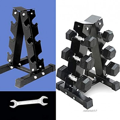 Ourine 3-Tier Dumbbell Rack de Stockage Portable Weight Tower Stand Dumbell Holder Holder Dumbell Tree Stand for Home Gym 41 * 36.5 * 55cm