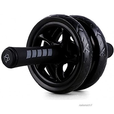 YMOMH Equipement d'exercice Musculaire Home Fitness Equipment Double Roue Abdominal Power Roue Gym Roller Formateur LINYan Color : Black