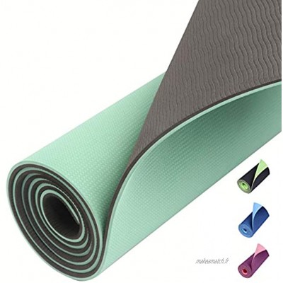 Brand – Eono Tapis de Sport Yoga Fitness Gym Mat Antidérapant Écologique en TPE 183 x 61 x 0,6 cm