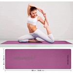 IFARADA Tapis de Yoga Antidérapant d'épaisseur 6MM Tapis de Fitness en TPE Facilement Recyclable Fourni avec son Sac de Transport Idéal en voyage et une sangle de Transport,183x61x0.6 cm