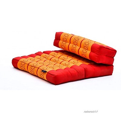 LEEWADEE Siège de méditation Siège Pliable en kapok pour Le Yoga siège de méditation rembourré en kapok 54 x 72 cm Orange Rouge