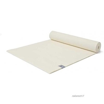 Love Generation Tapis de yoga extra rembourré de 6 mm | PVC résistant et facile à nettoyer | 183 x 61 x 6 mm | Pour yoga pilates et fitness blanc crème