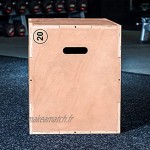 METIS Box Jump Pliometrie 3-en-1 – Appareil Musculation Fitness & Crossfit | Plyobox en Bois pour Box Training | Hauteur Réglable de 51cm 61cm & 76cm Plyo Box