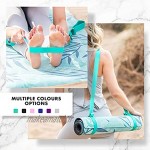 Myga Sangle de Ceinture de Yoga 2-en-1 pour étirer et améliorer la flexibilité Sangle de Yoga Ajustable pour Transporter Un Tapis de Yoga avec Boucle en D pour physiothérapie