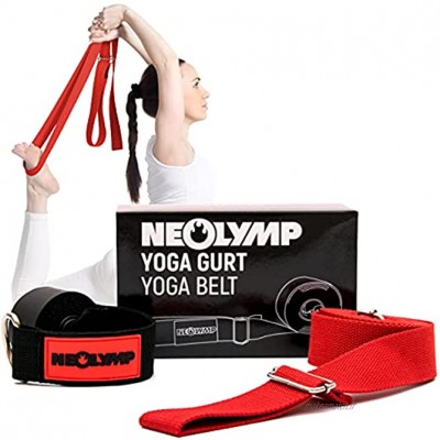 NEOLYMP Sangle de yoga de qualité supérieure en 100 % coton bio pur et fermetures métalliques de qualité supérieure pour yoga bande de yoga sangle de yoga | YB210