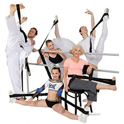 Si-Stretcher Stretching and Flexibility aid for Martial Artists Dancers Gymnasts Cheerleaders Physical Therapy Yoga Pilates & Athletes A Comfortable Stretching Band Strap