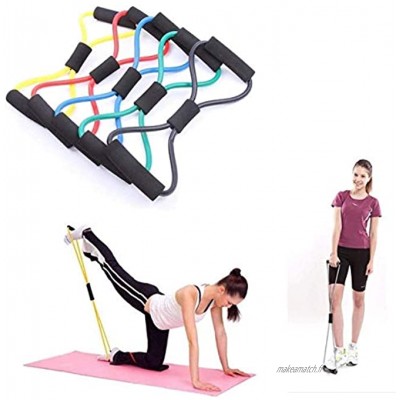 TuDu Yoga 8 Type de Bande élastique Corde de Musculation séance d'entraînement d'exercice d'entraînement Le Corps Fitness Couleur aléatoire