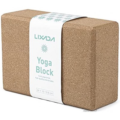 Lixada Blocs de liège de Yoga avec Sangle d'étirement de Yoga Block pour Les débutants Méditation & Pilates Accessoires de Fitness Aides