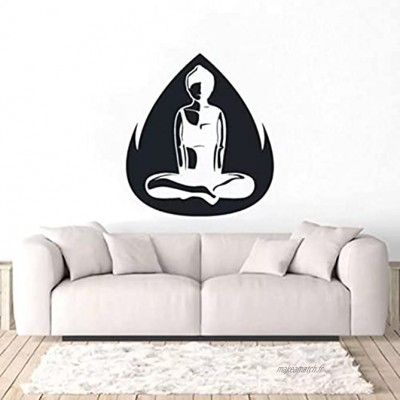 Yoga méditation Lady Silhouette Wall Sticker Decal Yoga méditation maison chambre-34x42cm