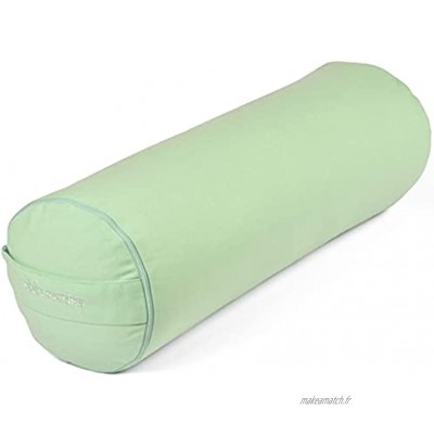 Bolster de yoga 100 % coton Bio 65 cm x 21 cm EPEAUTRE Vert Pastel