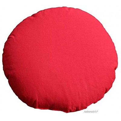 Coussin de méditation rond de yoga avec sarrasin bio d'environ 42 cm Rouge