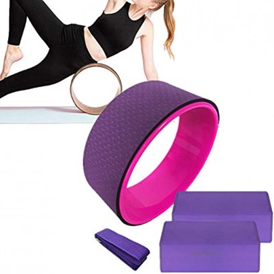 XINLINGLI Yoga Wheel Yoga Exercice Roue Yoga Stretching Roue Non Slip Pilates Exercices Roue Remise en Forme De Yoga De Roue Purple,-