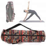 Faceuer Transporteur de Tapis de Yoga imprimé Sac à bandoulière Sac à bandoulière de Yoga de Haute qualité en Toile pour Femmes Hommes de Remise en Forme