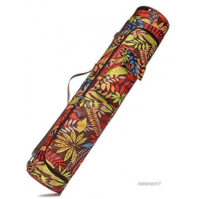 MY99 USHOMI Sac pour tapis de yoga en caoutchouc étanche avec motif feuilles Rouge