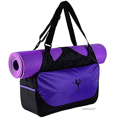 Renquen Sac de tapis de yoga imperméable pour sport gym fitness violet