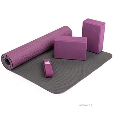Bodhi Kit Yoga Complet pour débutants Flow avec Tapis de Yoga Brique et Sangle