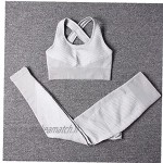 Femmes Yoga Costume Sport Pantalon Soutien-gorge Entraînements Ensemble pour femme L 2PCS Industrie de plein air blanc gris