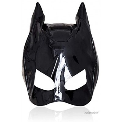 Masque Cagoule Ouvert en Cuir Verni Chat Capuche Batman