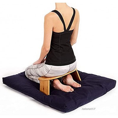 Banc de Méditation à Genoux avec Pieds de Banc de Méditation en Bambou Pliable Chaise à Genoux Tabouret De Yoga en Bois