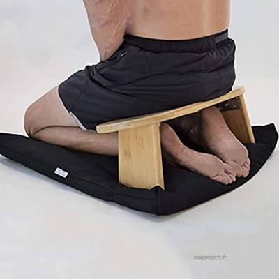 Banc de Méditation à Genoux avec Pieds de Banc de Méditation en Bambou Pliable Chaise à Genoux Tabouret De Yoga en Bois Tabouret à Genoux Parfait Ergonomique