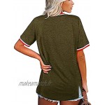 T-shirt à manches courtes pour femme Col rond Décontracté Imprimé Tunique Pour adolescente et fille