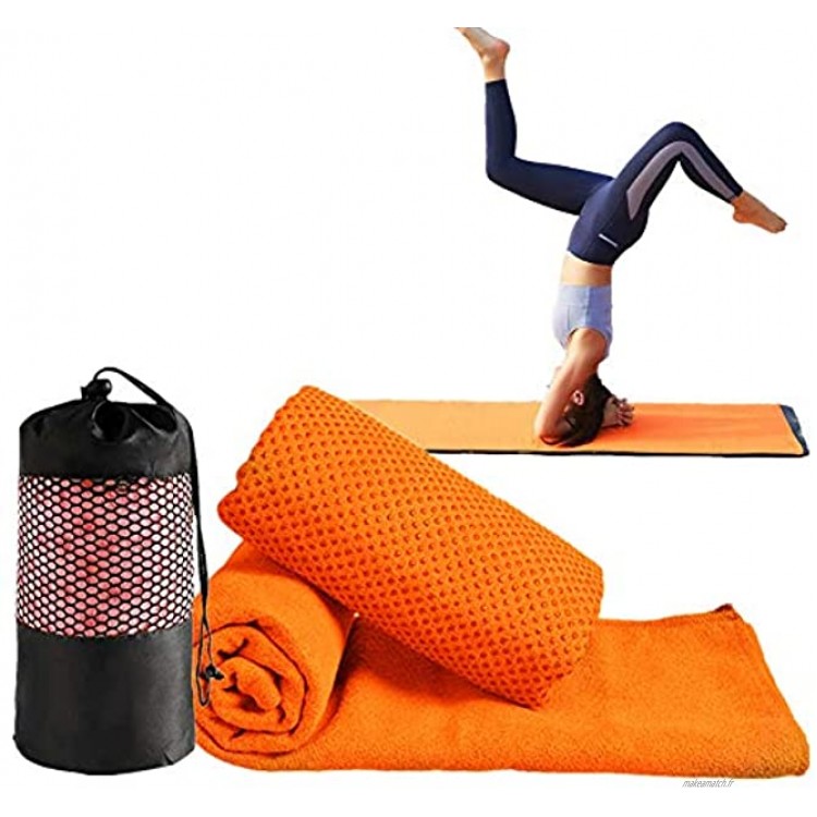 XINLINGLI Couverture Yoga Tapis De Sport Serviette Tapis de Yoga Serviette de Sueur Serviette pour Tapis De Yoga pour l'exercice Serviette de Tapis Orange,-