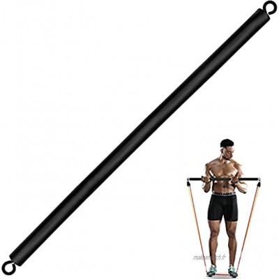 NASTON Kit de Barre de Pilates Portable avec Bandes de résistance équipement d'entraînement corporel Complet de bâton de Yoga,Noir