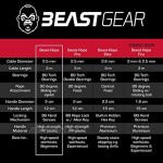 Beast Gear Corde à Sauter Sport – Speed Jump Rope pour Adulte et Enfant – Roulement à Billes et Câble en Acier – Idéale pour Crossfit Musculation Boxe Fitness Gym MMA HIIT Interval Training 2,8 m ajustable