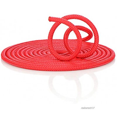 com-four® Corde à Sauter 5m Corde Universelle Rouge utilisable comme Corde de Gymnastique Corde à Sauter Corde à Sauter et à Jouer pour l'entraînement ou Le tir à la Corde