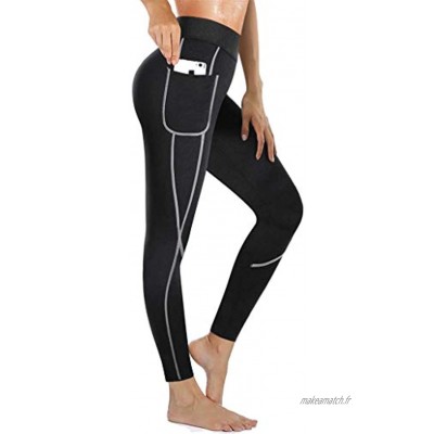 CHUMIAN Pantalon de Sudation Femme Legging Minceur Néoprène Transpiration Sauna Pants pour Fitness Sport Gym