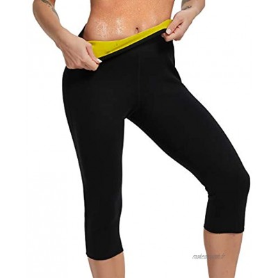IFLOVE Femme Minceur Legging de Sudation de Sport Pantalon Fitness Pantacourt Yoga Short Sauna d'Entraînement