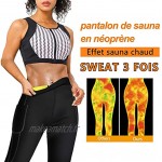 Junlan Pantalon de Sudation Femme Amincissante Sauna Legging Minceur et Sudation Pantalon Sport Femme