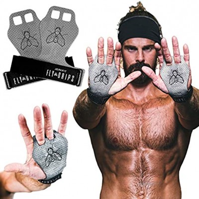 JerkFit Fly Grips Hand Grips for Cross Training Soft Vegan Lightweight Weight Lifting Gloves with Grip for Pull Ups Powerlifting Gymnastics and WOD Prevent Rips and Blisters