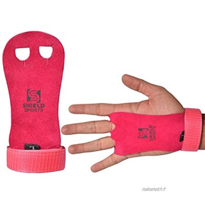 Shiled Sports Maniques de gymnastique pour enfant grips de gymnastique texture cuir paire gants pour exercices de traction crossfit kettlebells. Paume