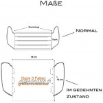 BaF Masque en Tissu 100% Coton Lavable OEKO-TEX 100 Lot de 2 Set Pack double Masque Buccal et Nasal Réutilisable