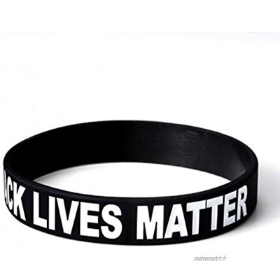 Black Lives Matter Bracelet Noir Bracelets en Caoutchouc Bracelets en Silicone Adulte Accessoires De Fête pour Homme Femme Ou Enfant Sport Fitness Musculation Crossfit Workout Gym