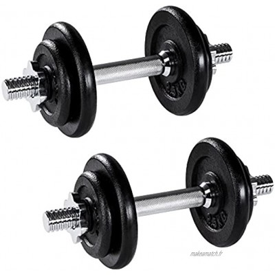 TecTake 800384 Set d'haltères Courts Poids Barres disques Fitness Musculation Biceps diverses modèles