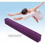 Barre d’équilibre gymnastique pour enfant 2,2 m de long en faux daim barre pliable de gymnastique entraînement à l’équilibre pour la maison la gym le sport