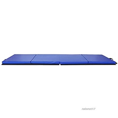 CGHPY Tapis de Gymnastique Tapis à 4 Couches Pliable Tapis Fitness Exercice Sport Accessoires Bleu 240 * 60 * 5cm,Blue-One Size