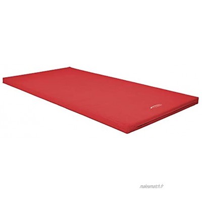 Grevinga® Tapis de gymnastique léger certifié TÜV Süd VB 80 | 200 x 125 x 8 cm | Rouge | entièrement en tissu
