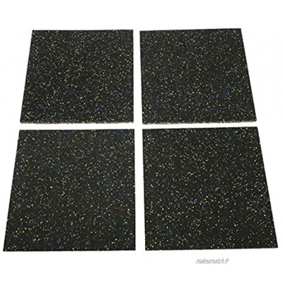 Lot de 4 tapis de protection anti-vibration 50 x 50 x 2,5 cm tapis de sol en caoutchouc tapis de support anti-chute