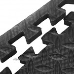 Tapis en mousse EVA Edukit ; 4 pièces et 8 bords ; 61,5 x 61,5 cm ; 2 cm d'épaisseur ; noir ; tuiles de sol en forme de puzzle à emboîtement
